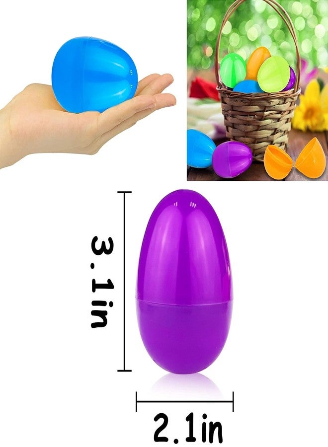 AMENON 100 Pcs 3.1 Inch Large Plastic Easter Eggs Bulk 6 Colors Empty Easter Eggs Fillable, Easter Basket Stuffers Fillers, Easter Hunt Party Favor , Classroom Prize Supplies Kids Toddler - Image 2
